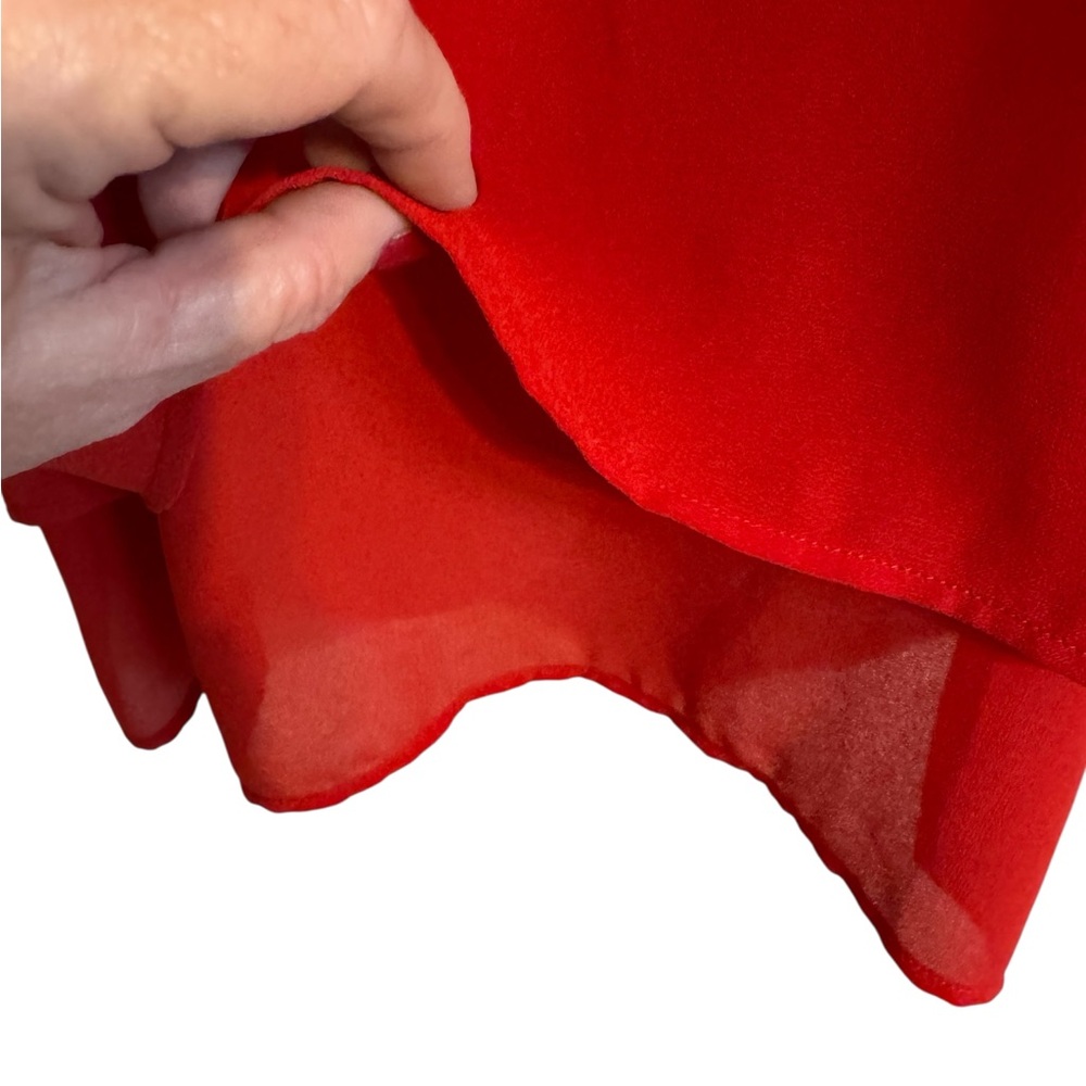 Michael Kors Red V-Neck Blouse PLUS: 1X #2 - Picture 4 of 10